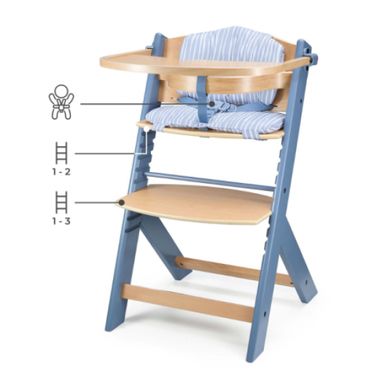  Αναδιπλούμενο Καρεκλάκι Φαγητού με Ξύλινο Σκελετό Kinderkraft Enock Nordic Breeze