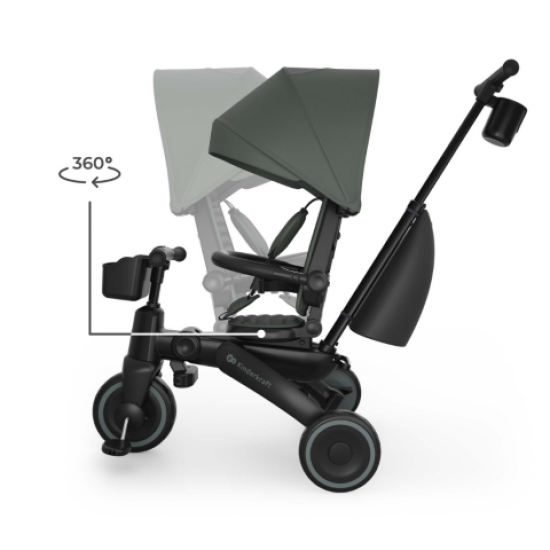  Πτυσσόμενο Τρίκυκλο Ποδήλατο Kinderkraft Jazz 2 GREEN