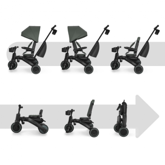  Πτυσσόμενο Τρίκυκλο Ποδήλατο Kinderkraft Jazz 2 GREEN