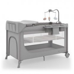 Kinderkraft Leody Παρκοκρέβατο με Αλλαξιέρα & Στρώμα Γκρι