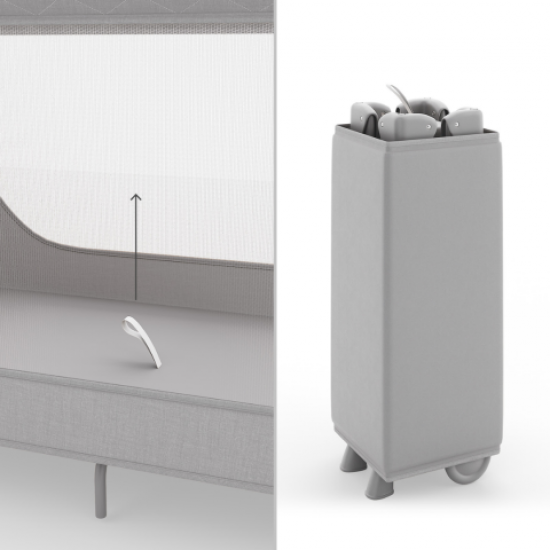 Kinderkraft Leody Παρκοκρέβατο με Αλλαξιέρα & Στρώμα Γκρι