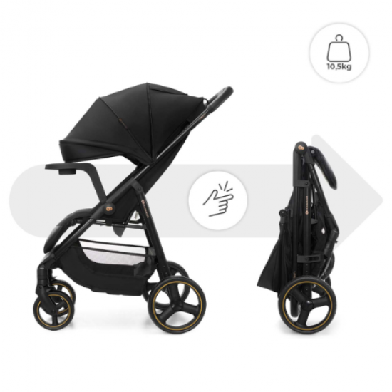  Καρότσι Μωρού Kinderkraft TRIG 3 ONYX BLACK με δίσκος φαγυτού