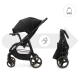  Καρότσι Μωρού Kinderkraft TRIG 3 ONYX BLACK με δίσκος φαγυτού