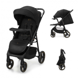  Καρότσι Μωρού Kinderkraft TRIG 3 ONYX BLACK με δίσκος φαγυτού