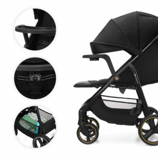  Καρότσι Μωρού Kinderkraft TRIG 3 ONYX BLACK με δίσκος φαγυτού