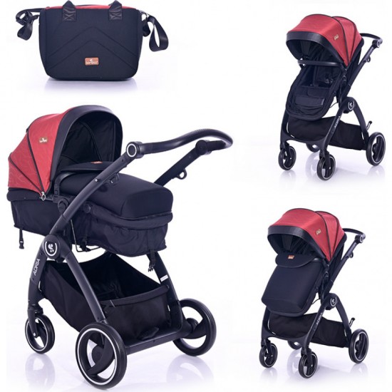 Πολυκαρότσι Lorelli 2 Σε 1 Adria Black and Red 10021452006