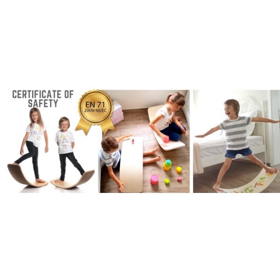 Παιδίκι Ξύλινη Σανίδα Ισορροπίας Kidd Board - με σχέδιο