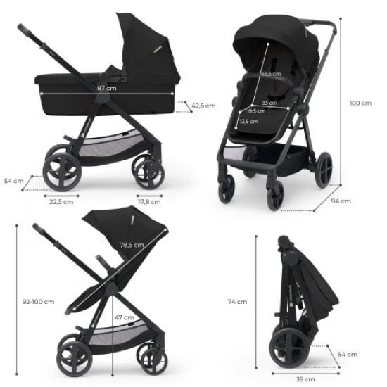 Πολυκαρότσι Kinderkraft Newly 4 σε 1 Moonlight Grey KSNEWL00GRY4IBS