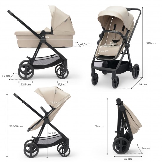 Πολυκαρότσι Kinderkraft Newly 4 σε 1 Sand Beige KSNEWL00BEG4IBS