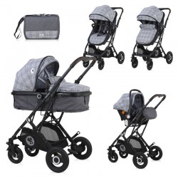 Πολυκαρότσι Sena Set 3 σε 1 με Κάθισμα Αυτοκινήτου Grey Squared Lorelli 10021612100