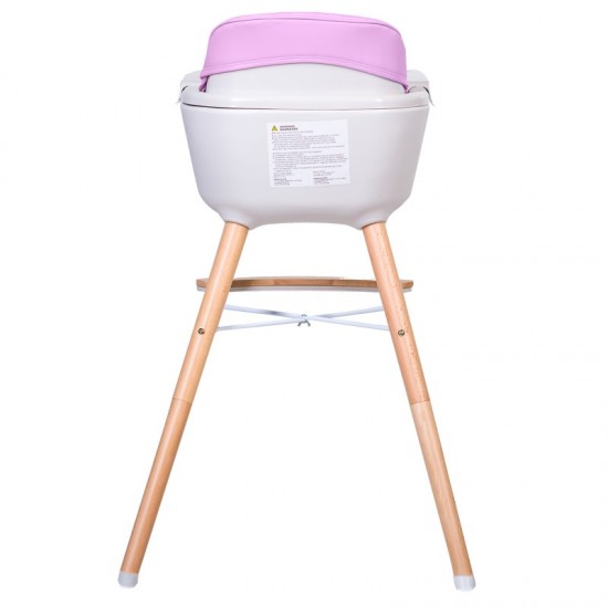 Καρεκλάκι Φαγητού με Ξύλινα Πόδια 2 σε 1 Buba Carino Pink