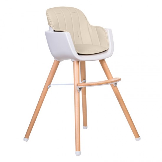 Καρεκλάκι Φαγητού με Ξύλινα Πόδια 2 σε 1 Carino Ivory Buba