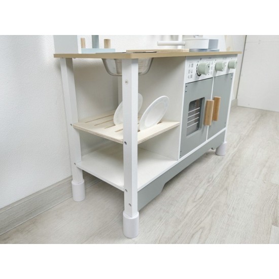 Eli Neli Montessori Kitchen Ξύλινη Παιδική Κουζίνα Με Αξεσουάρ