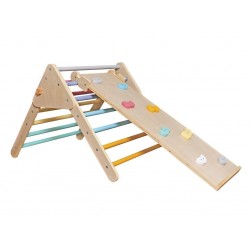 Eli Neli Montessori Pikler Σετ Τρίγωνο Και Ράμπα Διπλής Όψης με Επιφάνεια Αναρρίχησης