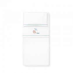 Interbaby Leon Σεντόνια Σετ 3 Τεμ Κούνιας (115Χ175) White/Petrol