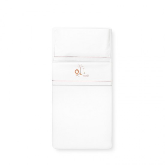 Interbaby Leon Σεντόνια Σετ 3 Τεμ Κούνιας 115Χ175εκ. White/Beige