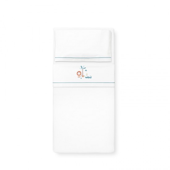 Interbaby Leon Σεντόνια Λlκνου 50×80 Σετ 3 Τεμ White/Petrol