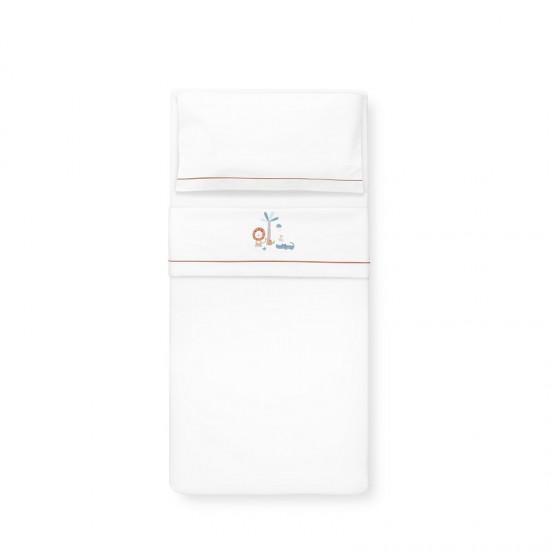 Interbaby Leon Σεντόνια Λlκνου 50×80 Σετ 3 Τεμ White/Orange