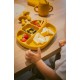 Interbaby Αντιολισθητικό Πιάτο Σιλικόνης Με Θήκες Και Καπάκι Petrol Grey