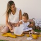Interbaby Αντιολισθητικό Πιάτο Σιλικόνης Με Θήκες Και Καπάκι Orange