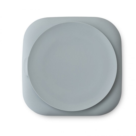 Interbaby Αντιολισθητικό Πιάτο Σιλικόνης Blue Grey