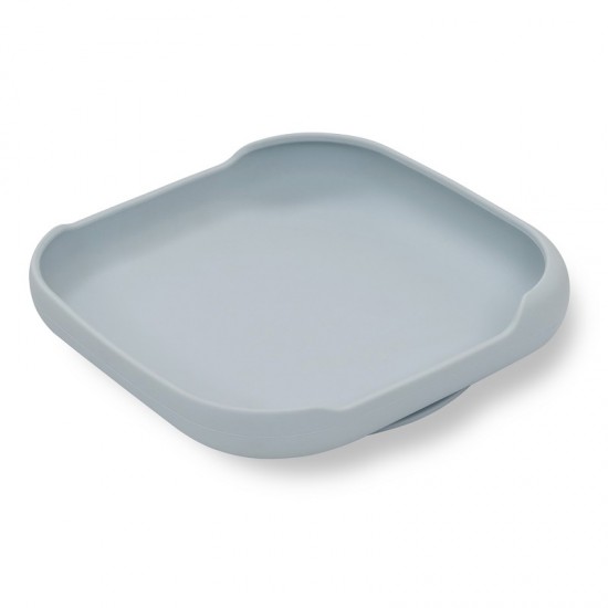 Interbaby Αντιολισθητικό Πιάτο Σιλικόνης Blue Grey