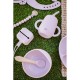 Interbaby Σετ Αντιολισθητικό Μπολ Και Κουτάλι Από Σιλικόνη Dark Pink