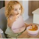 Interbaby Σετ Αντιολισθητικό Μπολ Και Κουτάλι Από Σιλικόνη Dark Pink