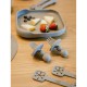 Interbaby Εκπαιδευτικό Σετ Κουτάλι- Πιρούνι Σιλικόνης – Αντιπνικτικά Petrol Grey