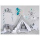 Elis Design Παιδική Σκηνή Σετ με Μαξιλάρια Gray Stars