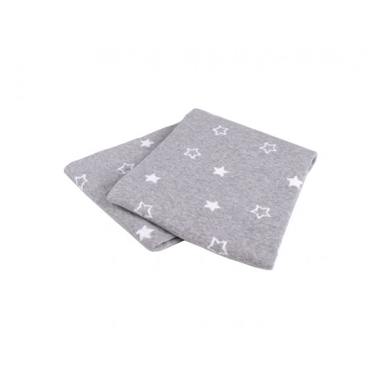Interbaby Stars Κουβέρτα Αγκαλιάς Βαμβακερή Grey