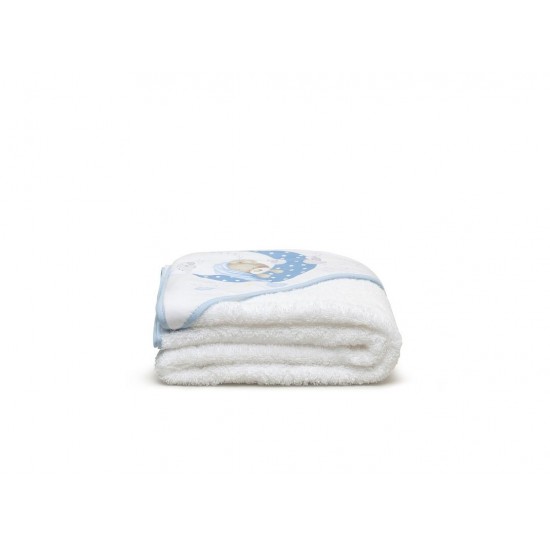 Interbaby Bear Set Μπουρνούζι Κάπα 100Χ100 &, Βελούδινο Πανάκι Παρηγοριάς Blue