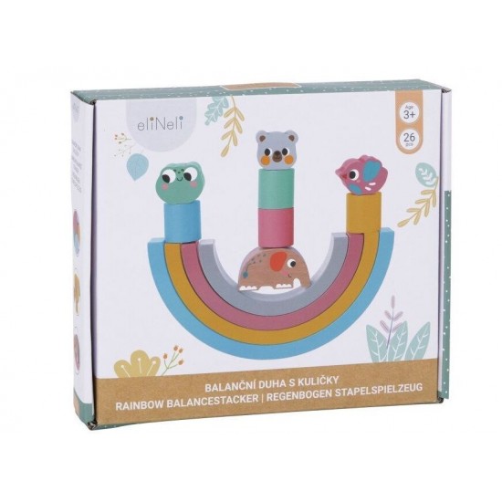 EliNeli Rainbow Montessori Πτυσσόμενο Ουράνιο Τόξο με Ζώα & Μπάλες EN1114