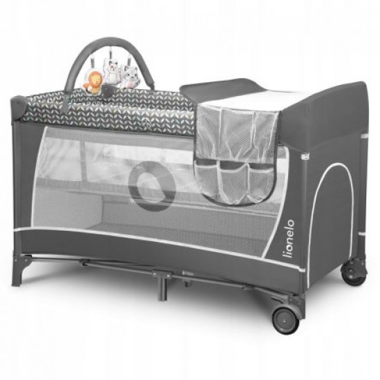 Lionelo Flower Παρκοκρέβατο Gray Scandi 5902581658777