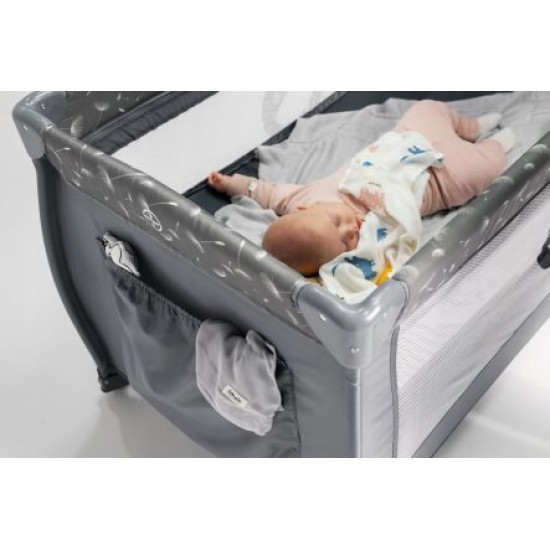 Lionelo Stefi Plus Παρκοκρέβατο Gray Multicolour 5903771704212