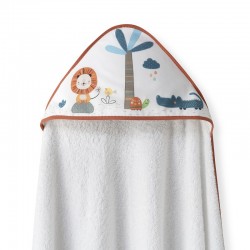 Interbaby Leon Palmera Μπουρνούζι Κάπα & Σαλιάρα White – Orange