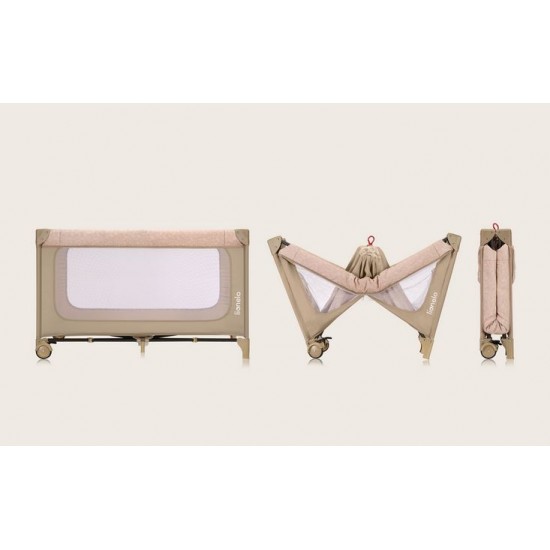 Lionelo Jasmin Easy Fold Παρκοκρέβατο 2 Επιπέδων Beige Sand
