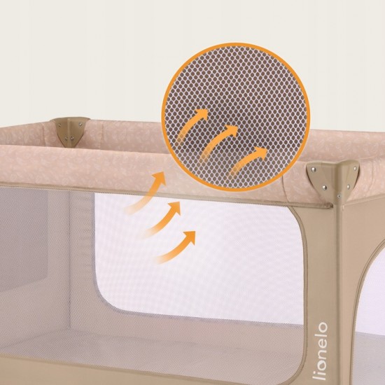 Lionelo Jasmin Easy Fold Παρκοκρέβατο 2 Επιπέδων Beige Sand