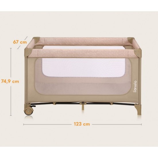 Lionelo Jasmin Easy Fold Παρκοκρέβατο 2 Επιπέδων Beige Sand
