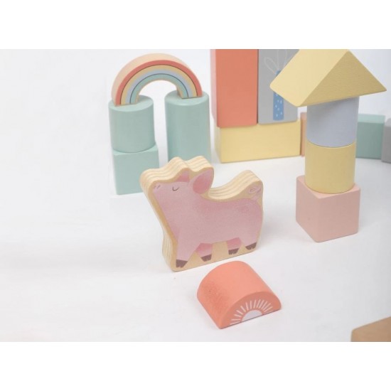 EliNeli Montessori Farma Ξύλινα Τουβλάκια για παιδιά – 70 τμχ