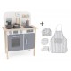 Eli Neli Montessori Kitchen Ξύλινη Παιδική Κουζίνα Mε Eκτεταμένα αξεσουάρ + Δώρο Ποδιά Κουζίνας