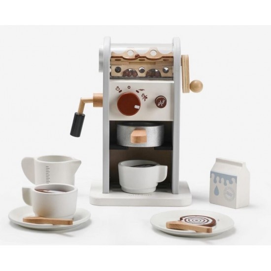 Eli Neli Montessori Coffee Machine Ξύλινη Παιδική Mηχανή Kαφέ με Kόκκους – γκρι