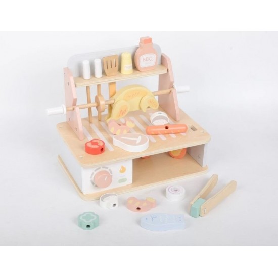 EliNeli Montessori Ξύλινη ψησταριά για παιδιά με αξεσουάρ – Set BBQ
