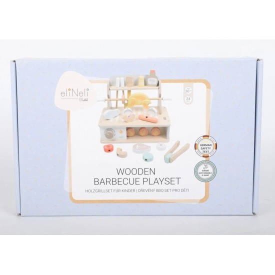 EliNeli Montessori Ξύλινη ψησταριά για παιδιά με αξεσουάρ – Set BBQ