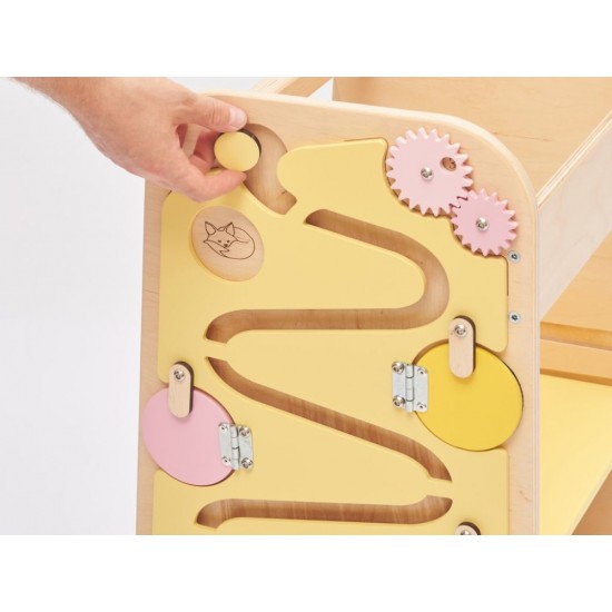 Elis Design Montessori Play 5 in 1 Yellow Πολυλειτουργικός Πύργος Εκμάθησης 75cm