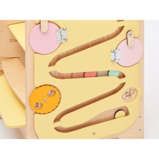 Elis Design Montessori Play 5 in 1 Yellow Πολυλειτουργικός Πύργος Εκμάθησης 75cm