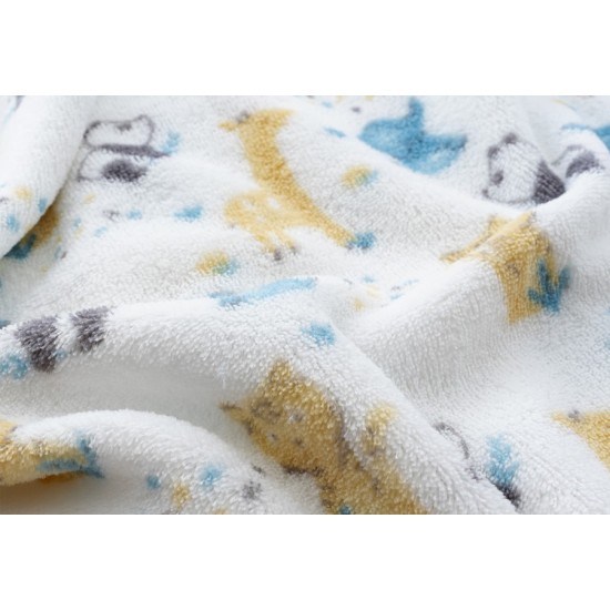 Interbaby Κουβέρτα Αγκαλιάς 80X110 Coral Flecce Animals Grey