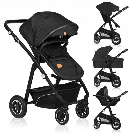 Lionelo Bianka Καρότσι 3 σε 1 έως 22 kg Black Onyx