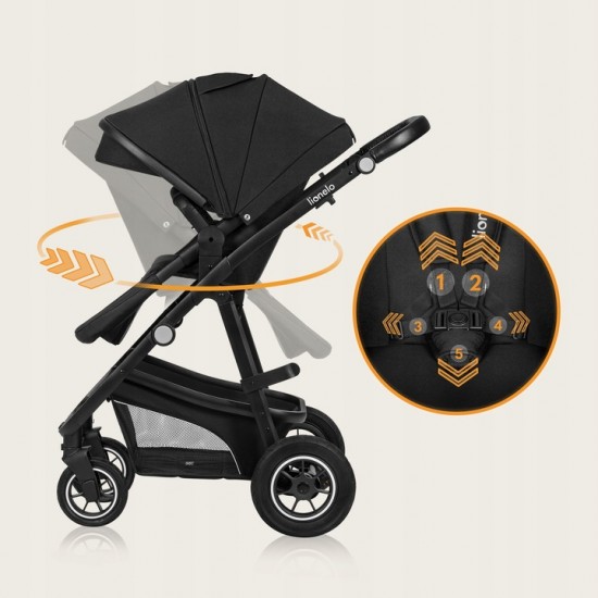 Lionelo Bianka Καρότσι 3 σε 1 έως 22 kg Black Onyx