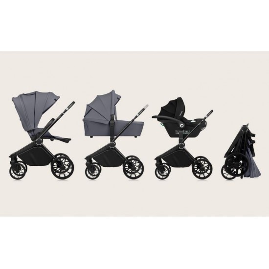Lionelo Mika Plus Καρότσι Βρεφικό 3 σε 1 έως 22 kg Gray Stone